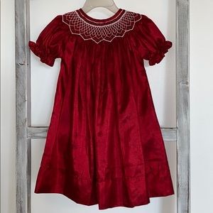 Smocked Blessings Red Bishop Smocked Dress Sz 18 M